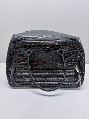 Caboodles Black Croc-Embossed Cosmetic Train Case